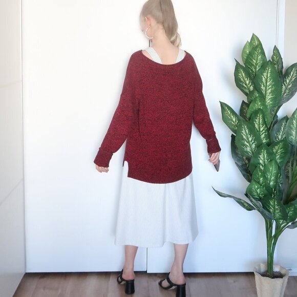 Ralph Lauren Jeans Burgundy & Black Boat Neck Long Sleeve Pullover Sweater Sz. M - Picture 6 of 16